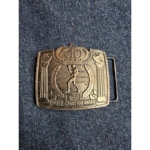 Vintage Boxing World Champion Award Belt Buckle - RARE & Heavy